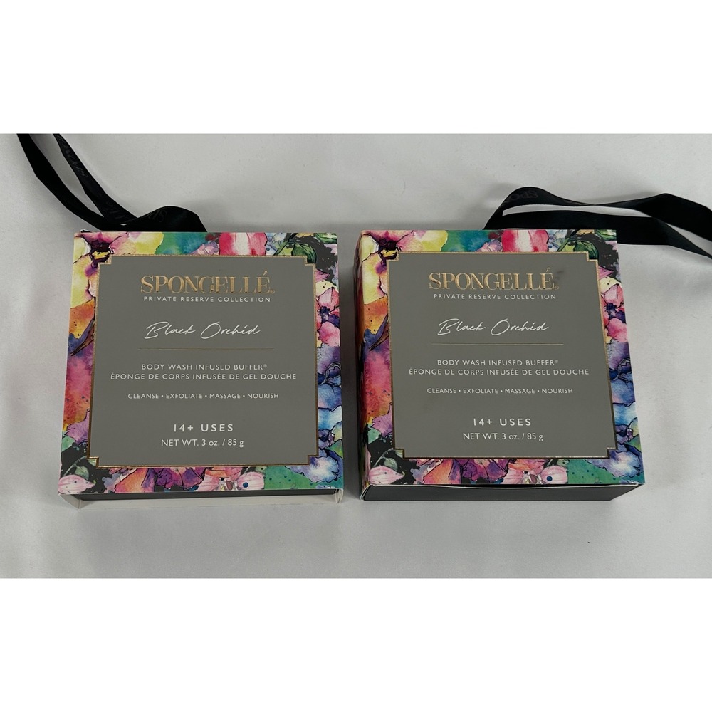 Spongelle Body Wash Infused Buffer Women 3oz Black Orchid Private Reserve 2 Pack